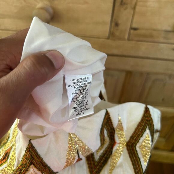 Milly of New York Size 2 Strapless Dress‎ Embroidered Metallic Belted - Picture 6 of 6